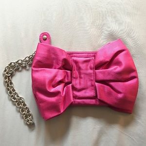 New York & Company Hot Pink Bow Wristlet